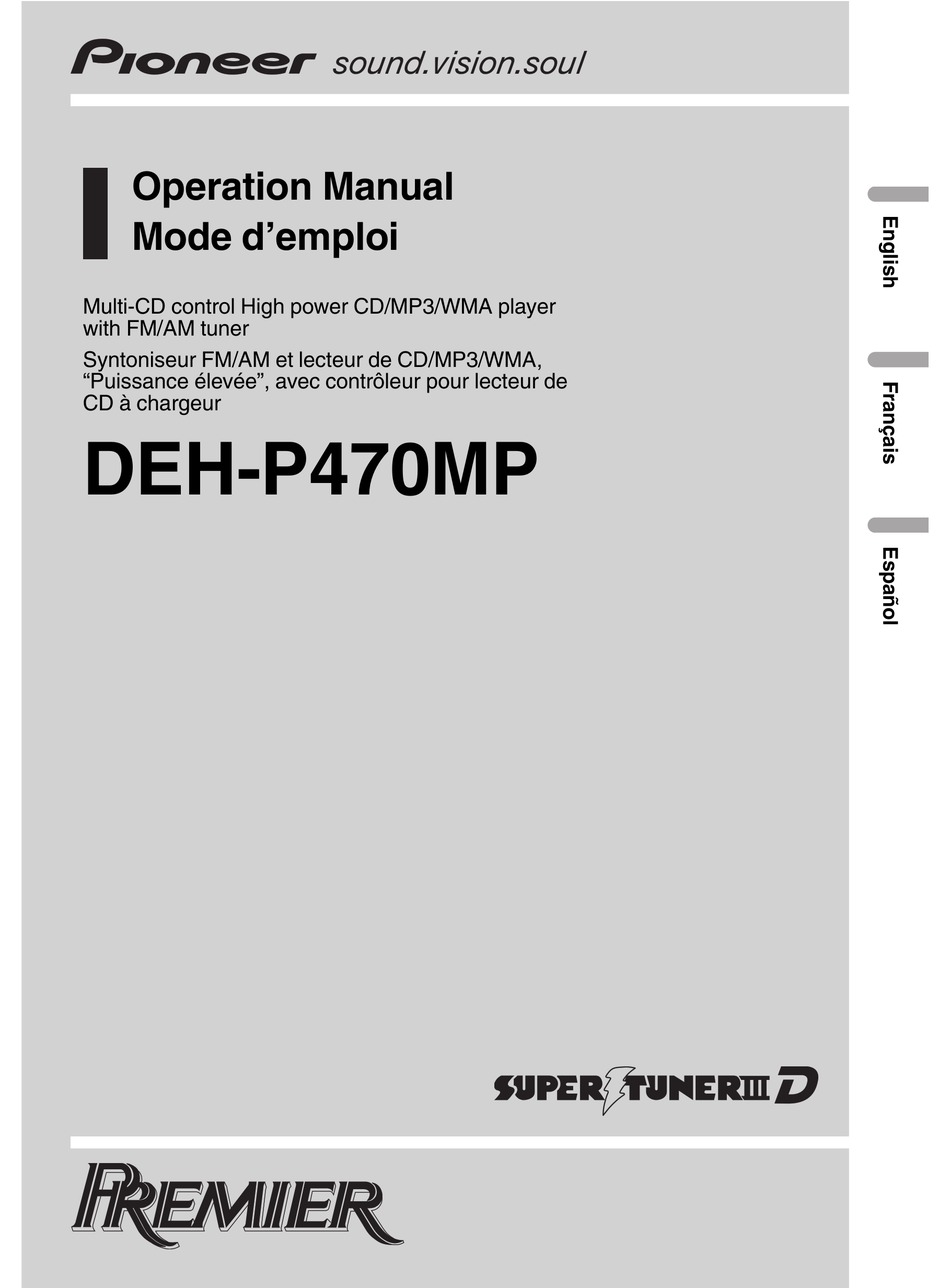 PIONEER DEH-P470MP OPERATION MANUAL Pdf Download | ManualsLib