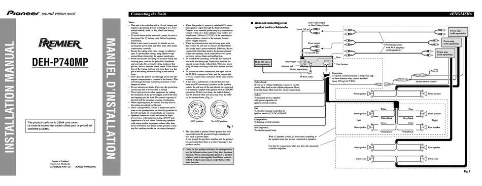 Pioneer Premier Deh P740mp Installation Manual Pdf Manualslib Pioneer Premier Deh P740mp Installation, Pioneer Premier Wiring Diagram