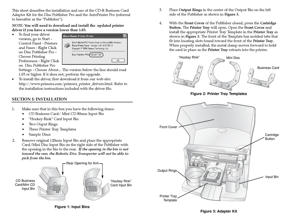 PRIMERA BRAVO PRO INSTALLATION INSTRUCTIONS Pdf Download ManualsLib