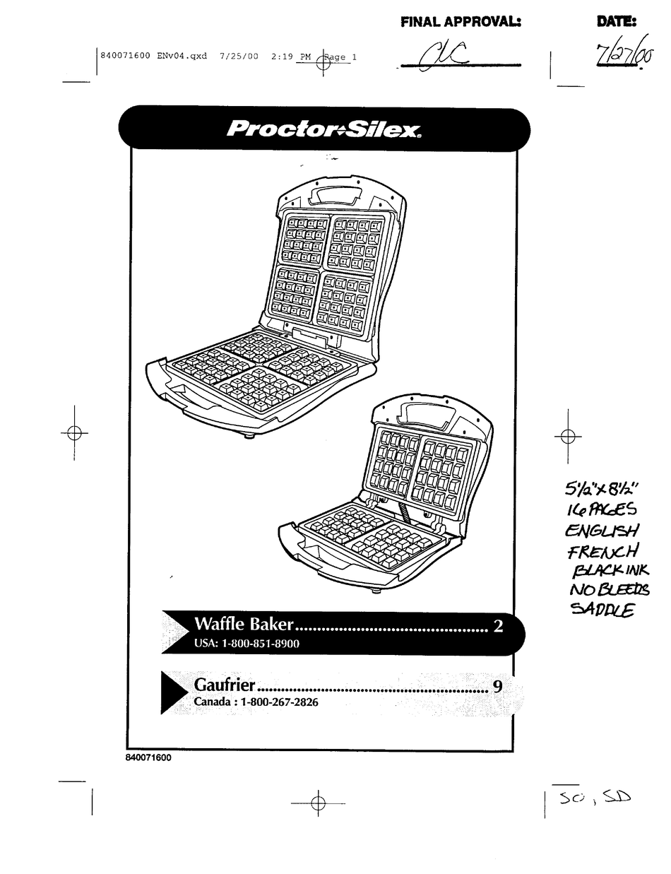 PROCTORSILEX 26000 USER MANUAL Pdf Download ManualsLib