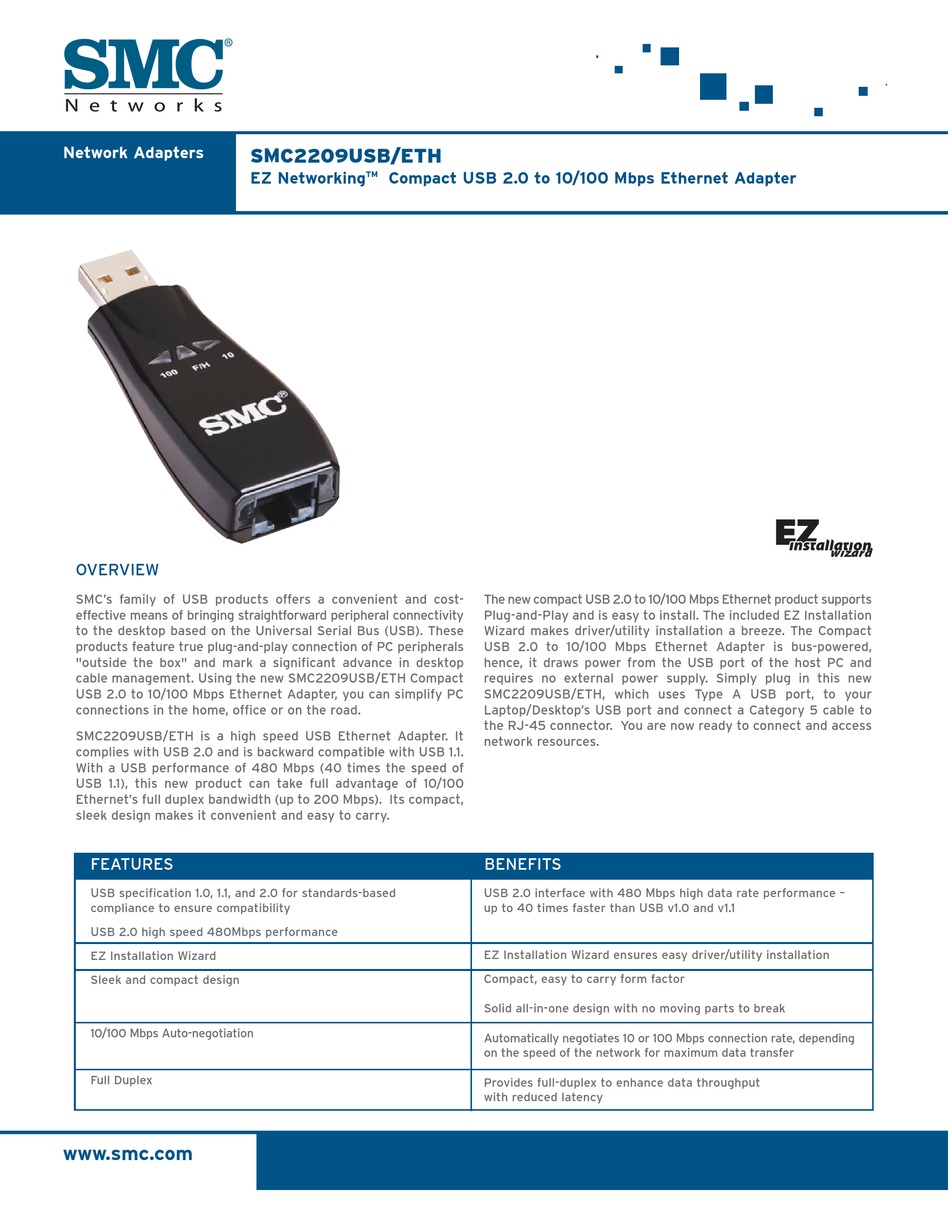 smc networks smc2209usb/eth driver