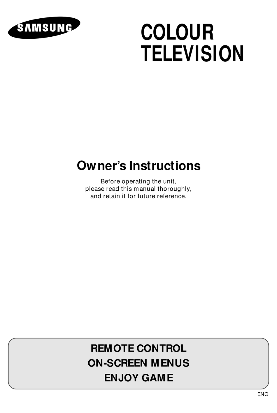 SAMSUNG CS21S7 OWNER'S INSTRUCTIONS MANUAL Pdf Download | ManualsLib