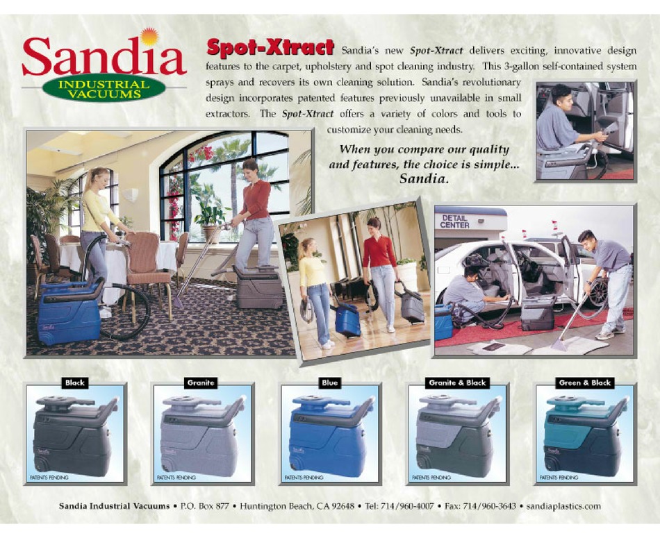 SANDIA PLASTICS SPOTXTRACT SPECIFICATIONS Pdf Download ManualsLib