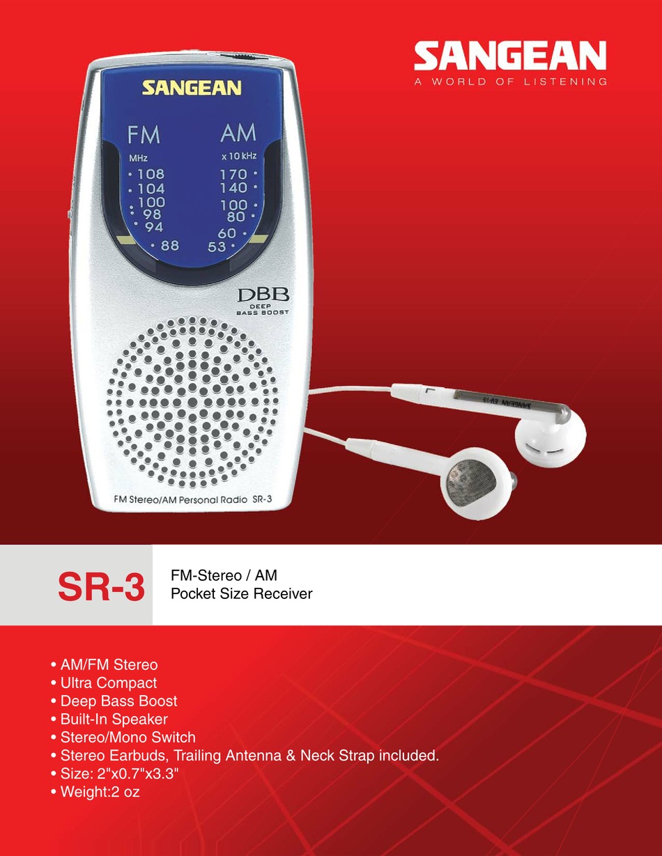 SANGEAN SR3 BROCHURE Pdf Download ManualsLib