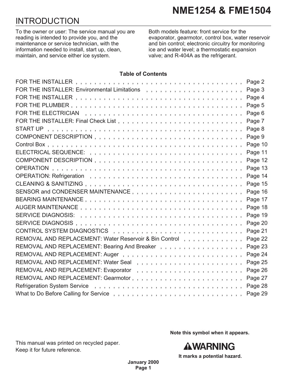 SCOTSMAN FME1504 USER MANUAL Pdf Download ManualsLib