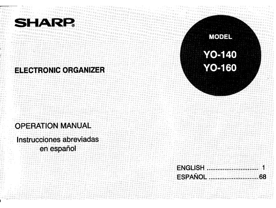 SHARP YO140 OPERATION MANUAL Pdf Download ManualsLib