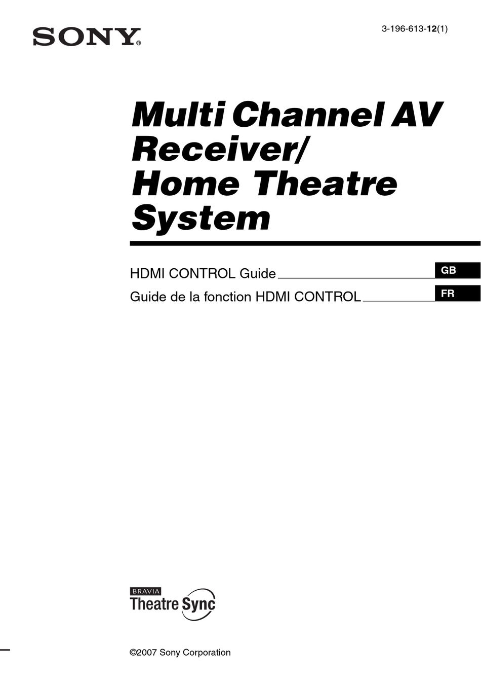 SONY STR-DG910 HDMI CONTROL MANUAL Pdf Download | ManualsLib