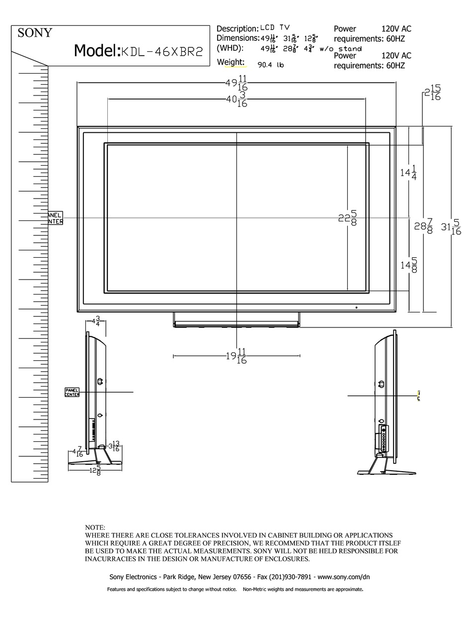 sony-bravia-kdl-46xbr2-dimensions-pdf-download-manualslib