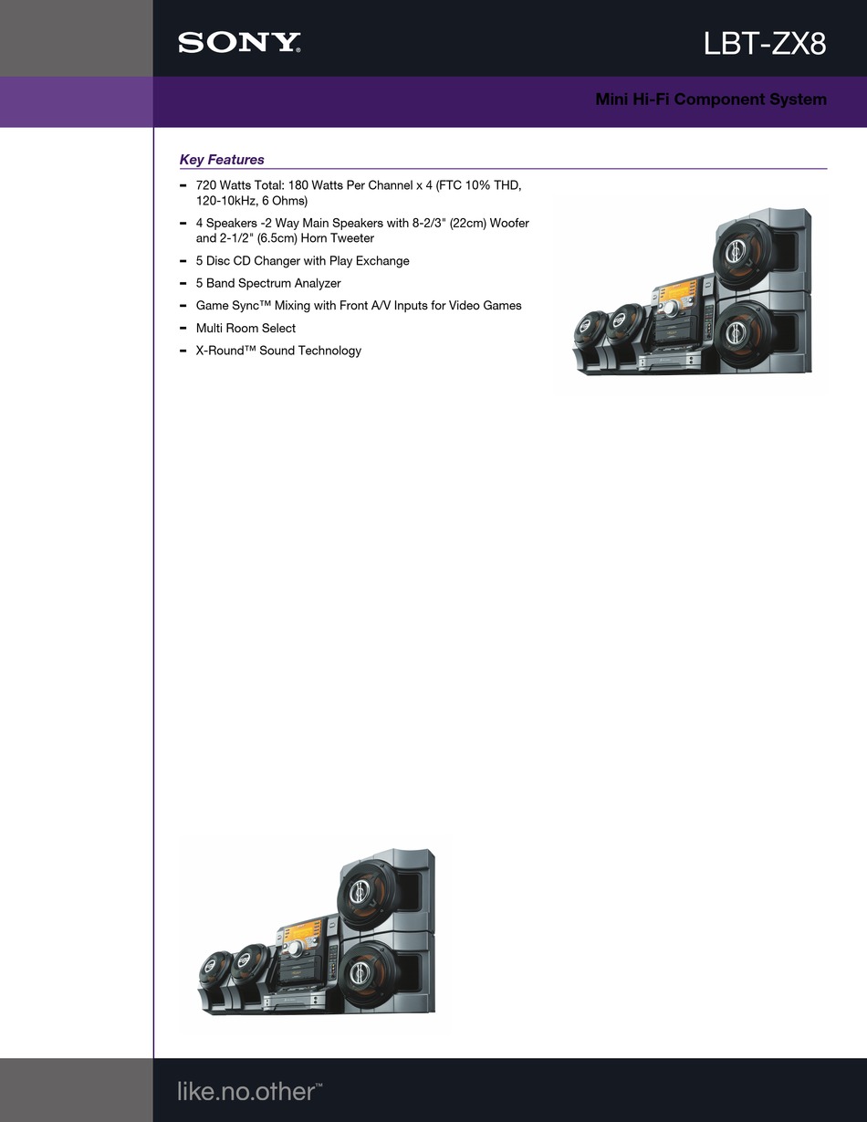 Sony Lbt Zux10d User Manual