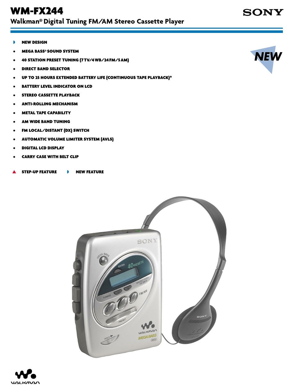 Sony Walkman WM-FX244 Portable Cassette AM/FM Radio Walkman