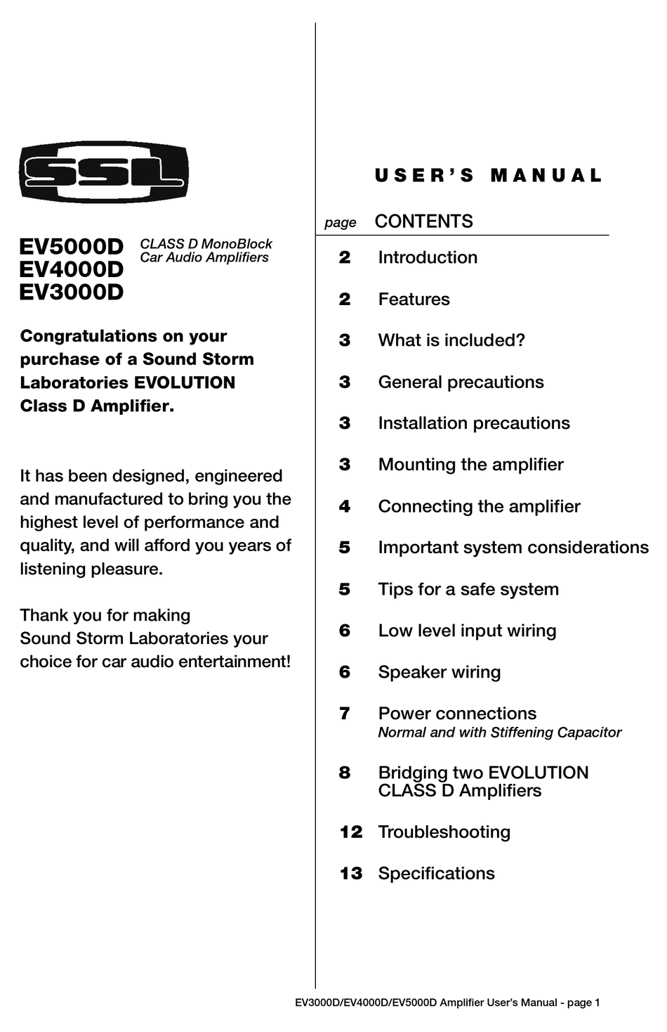 Ssl Evolution Ev3000d User Manual Pdf Download Manualslib