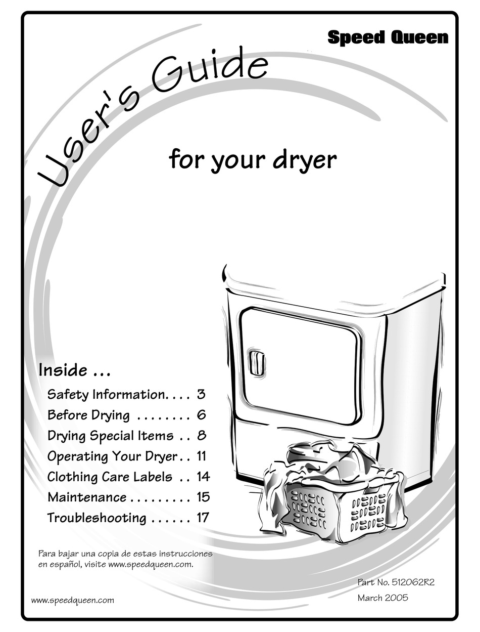 SPEED QUEEN AES17AWF USER MANUAL Pdf Download ManualsLib