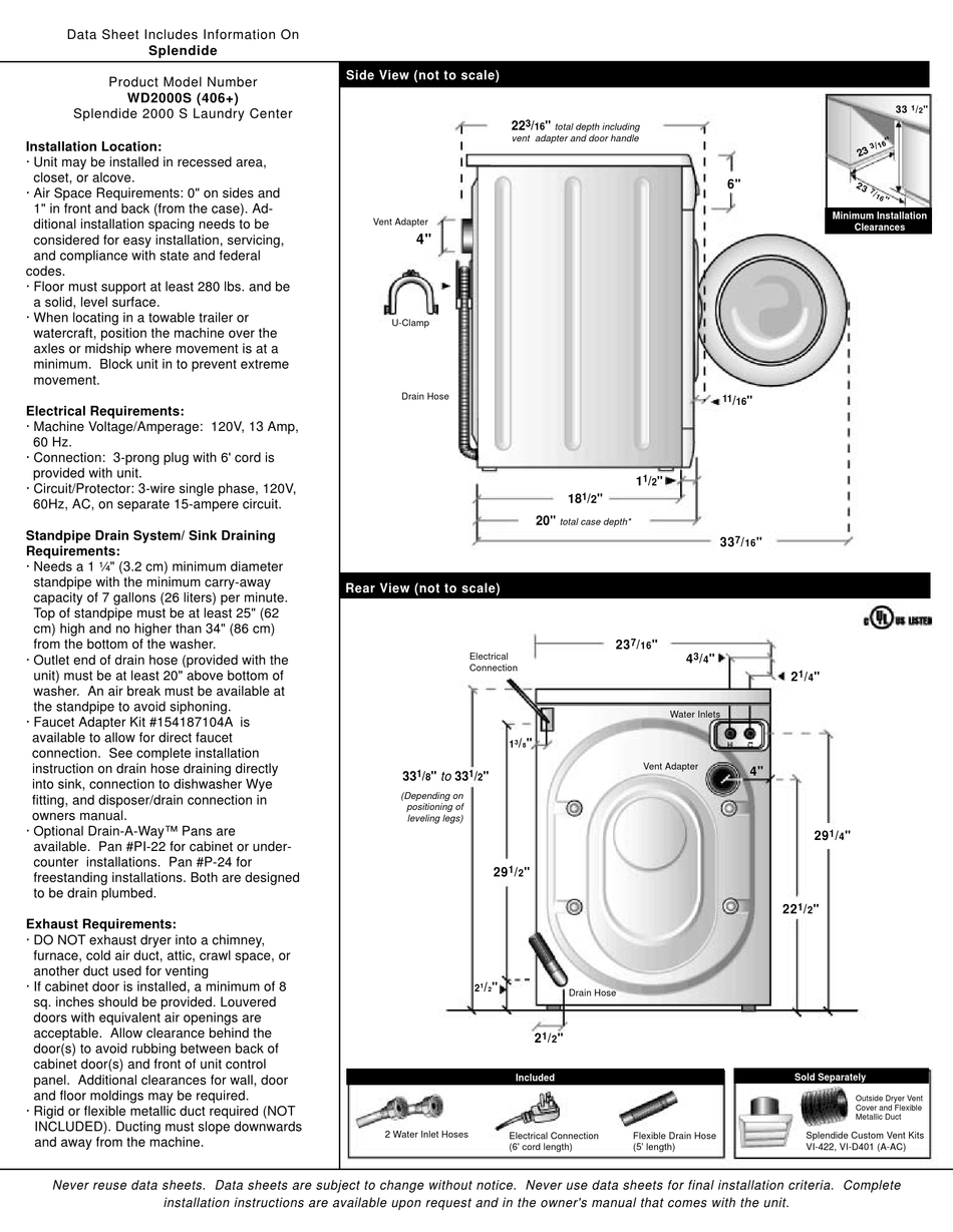 SPLENDIDE 2000S DATASHEET Pdf Download | ManualsLib