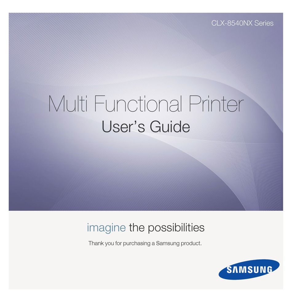 SAMSUNG CLX-8540NX USER MANUAL Pdf Download | ManualsLib