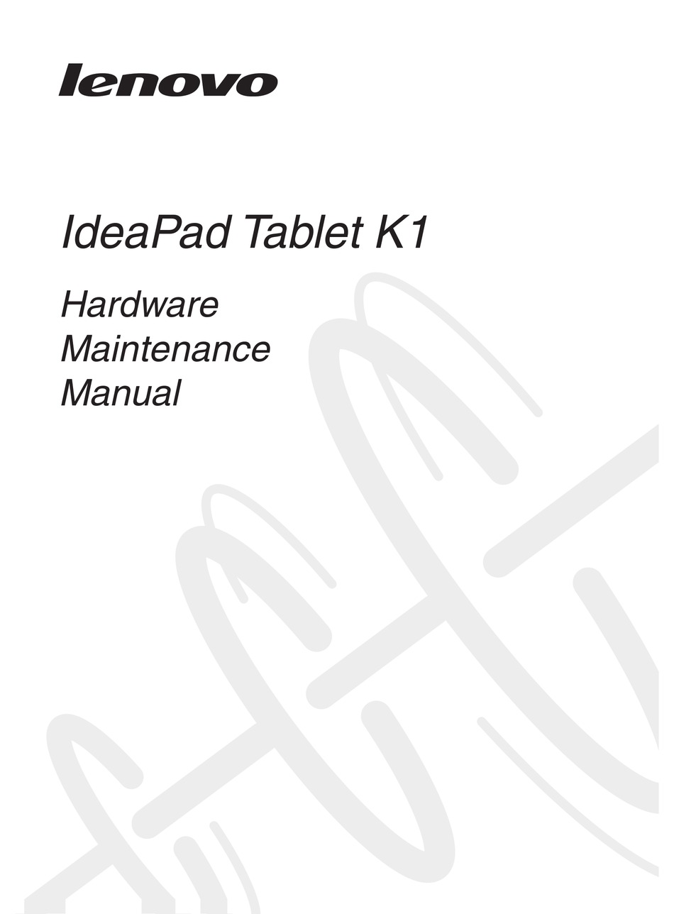 Lenovo Ideapad Tablet K1 Hardware Maintenance Manual Pdf Download Manualslib
