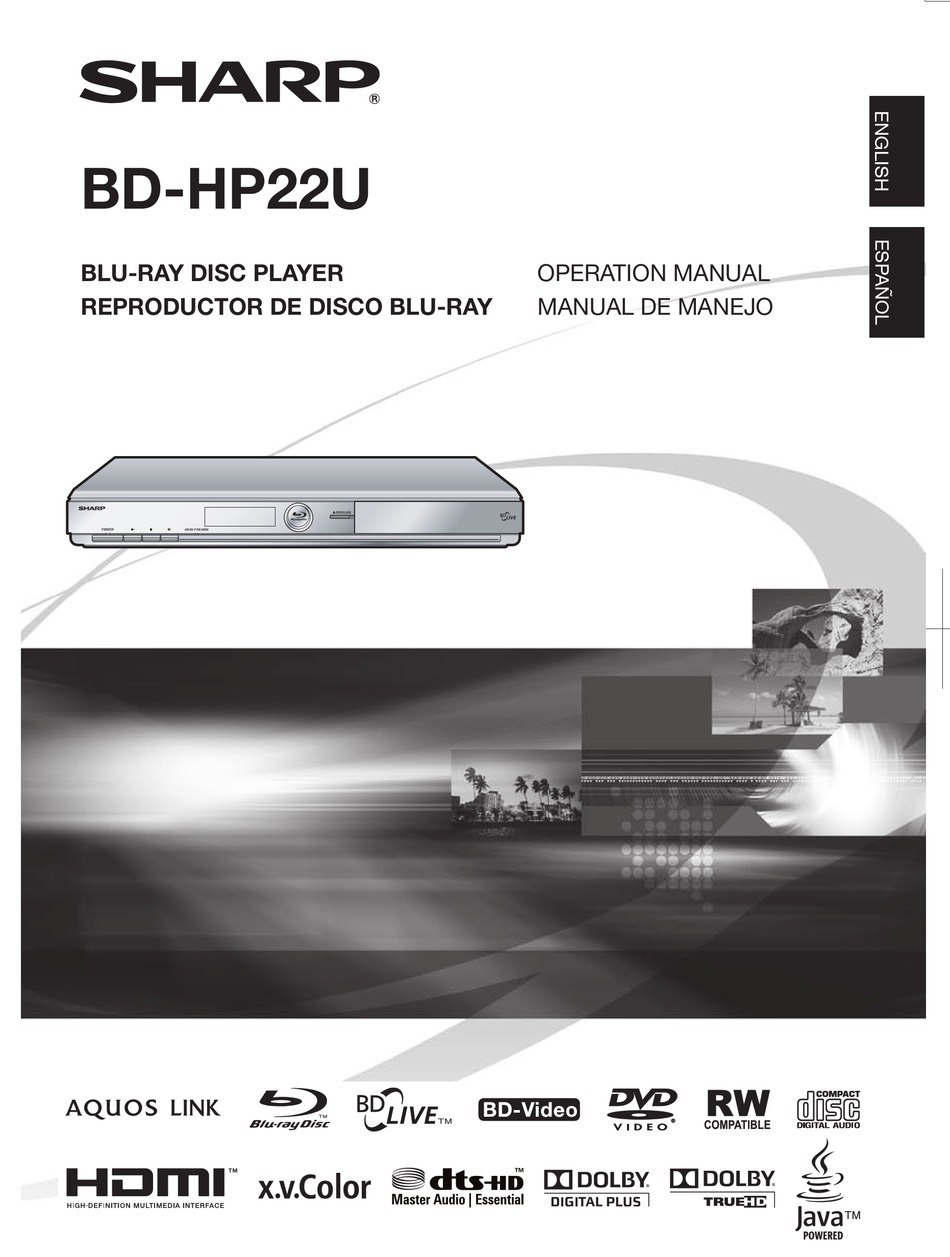 SHARP BD-HP22U OPERATION MANUAL Pdf Download | ManualsLib