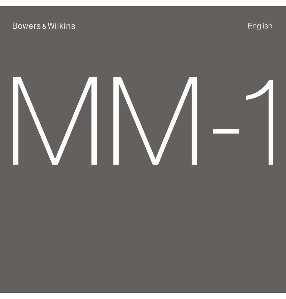 Bowers Wilkins Mm1 Manual Pdf Download Manualslib