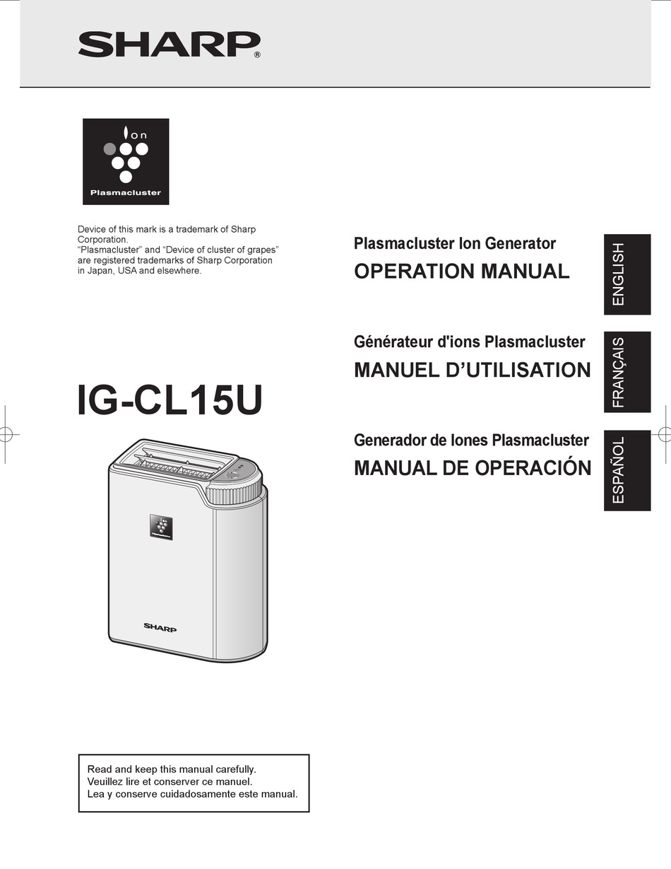 SHARP IG-CL15UW OPERATION MANUAL Pdf Download | ManualsLib