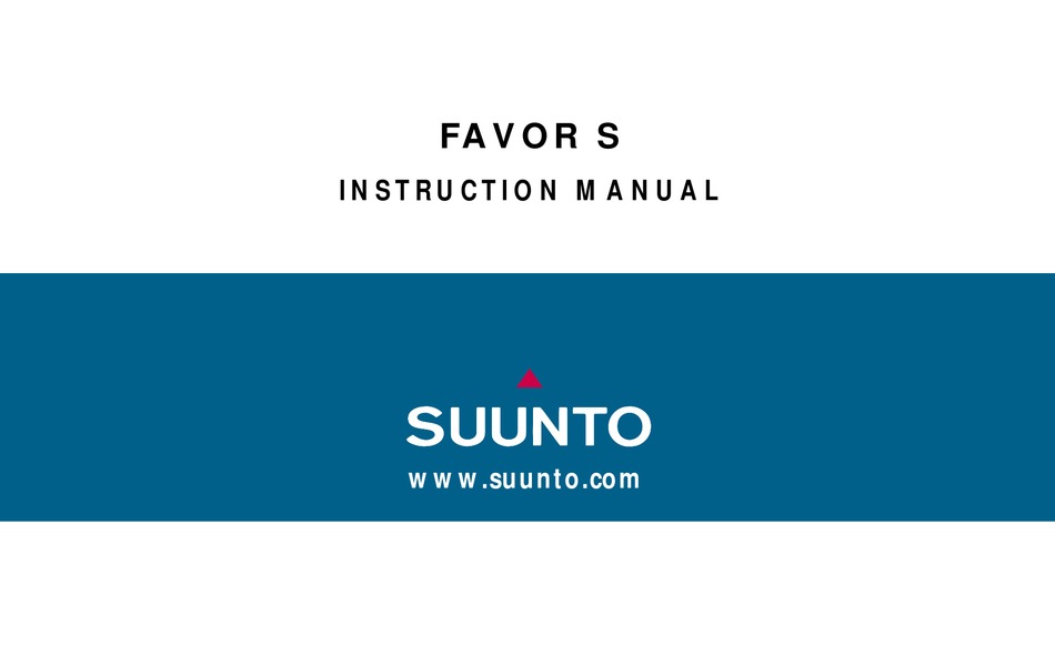 Suunto Favor S User Manual Pdf Download Manualslib