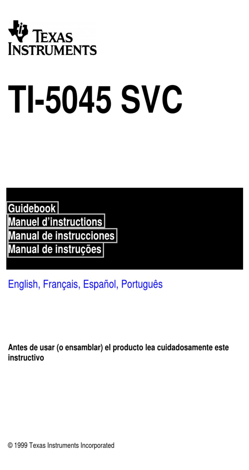 TEXAS INSTRUMENTS TI-5045SVC MANUAL BOOK Pdf Download | ManualsLib