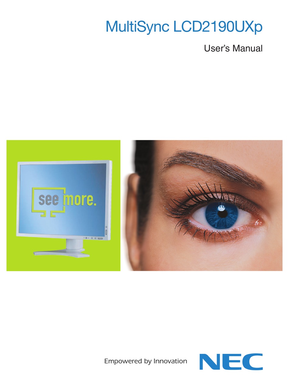NEC MULTISYNC LCD2190UXP USER MANUAL 