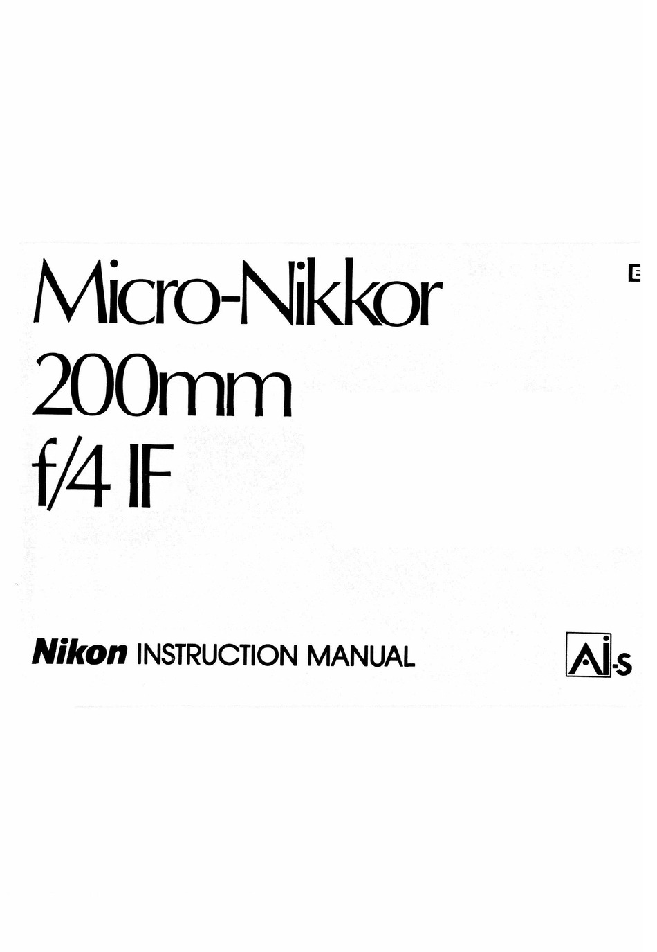 Nikon Micro Nikkor 0mm F 4 If Instruction Manual Pdf Download Manualslib