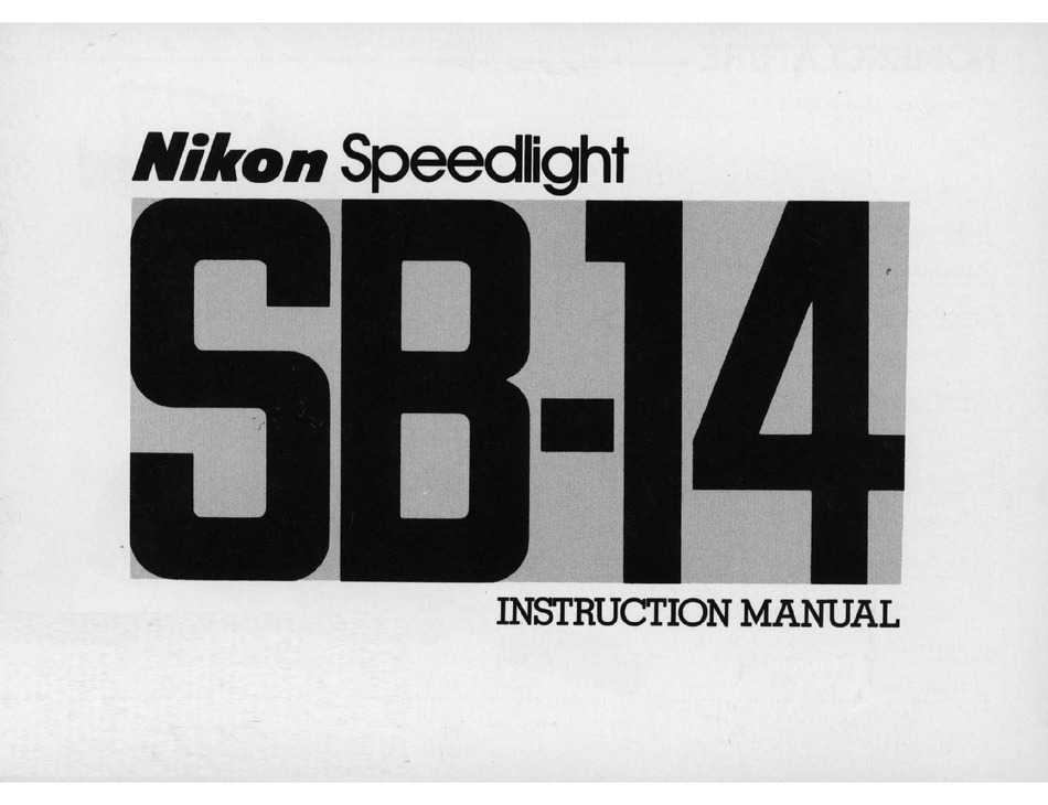 Nikon Sb 14 Instruction Manual Pdf Download Manualslib