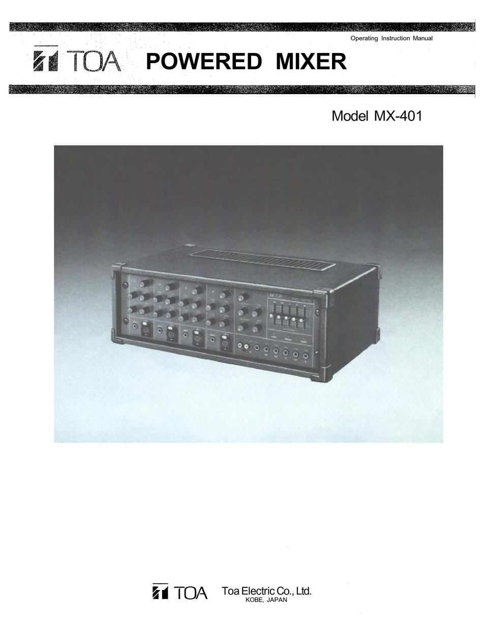 TOA MX401 OPERATING INSTRUCTIONS MANUAL Pdf Download ManualsLib