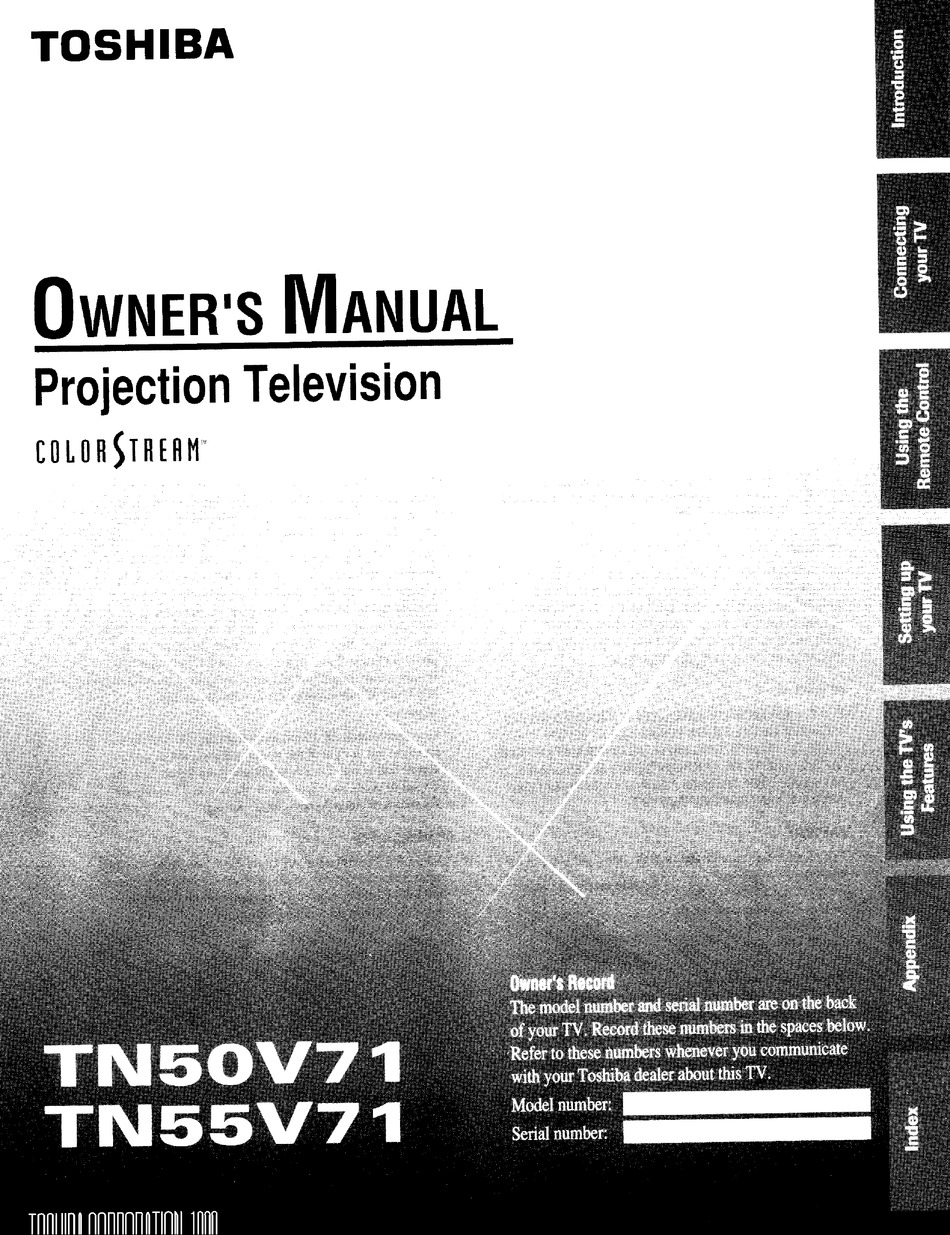 TOSHIBA TN50V71 OWNER'S MANUAL Pdf Download | ManualsLib