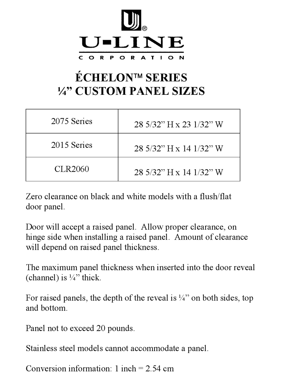 ULINE ECHELON 2015R SUPPLEMENTARY MANUAL Pdf Download ManualsLib