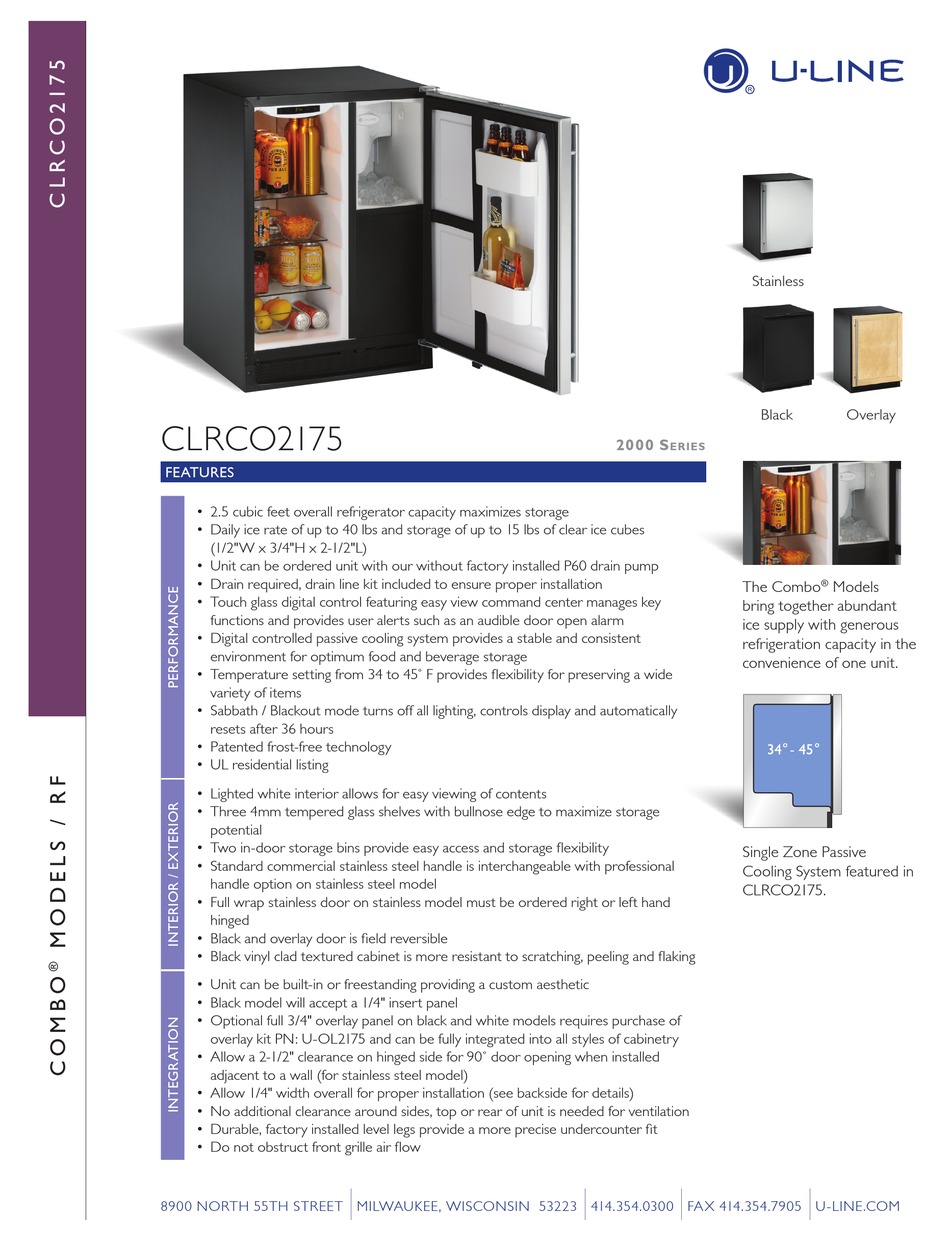 ULINE ECHELON CLRCO2175S01 SPECIFICATIONS Pdf Download ManualsLib