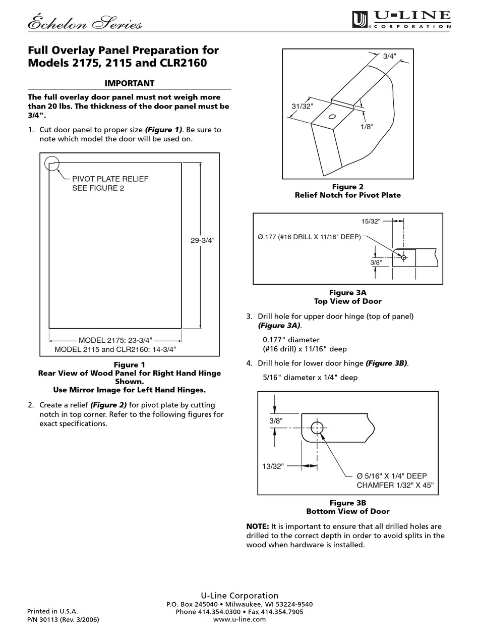 ULINE ECHELON CLRCO2175S41 SUPPLEMENTARY MANUAL Pdf Download ManualsLib