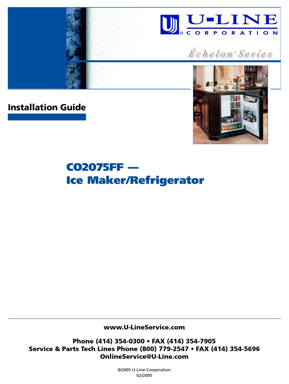ULINE ECHELON CO2075FF INSTALLATION MANUAL Pdf Download ManualsLib