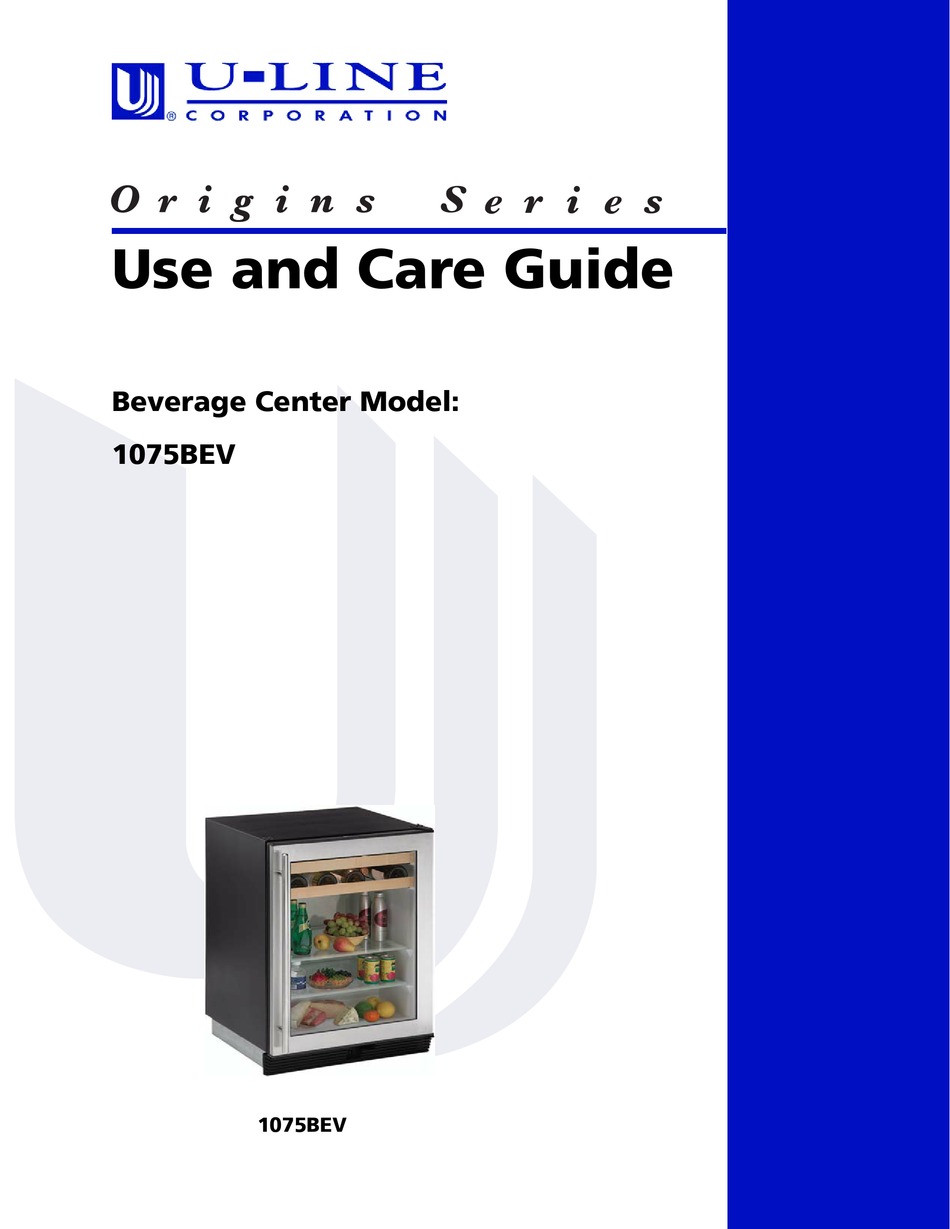 U Line Origins 1075bevs00 Use And Care Manual Pdf Download Manualslib