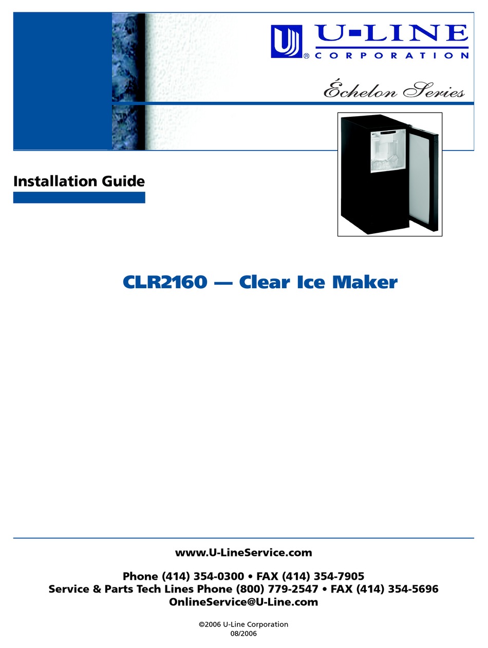 ULINE CLR2160 INSTALLATION MANUAL Pdf Download ManualsLib
