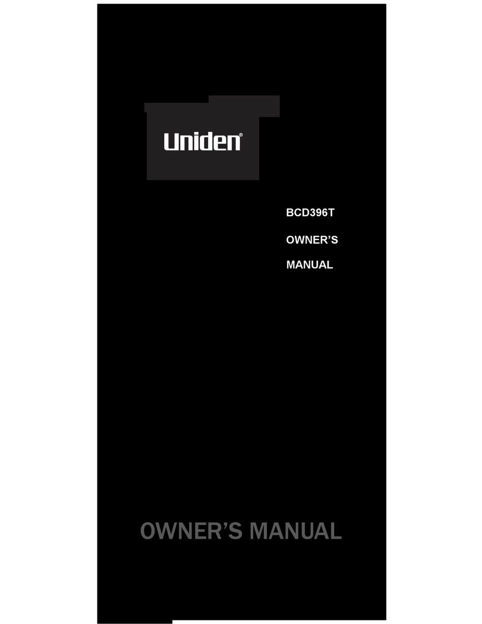 UNIDEN BCD396T OWNER'S MANUAL Pdf Download | ManualsLib