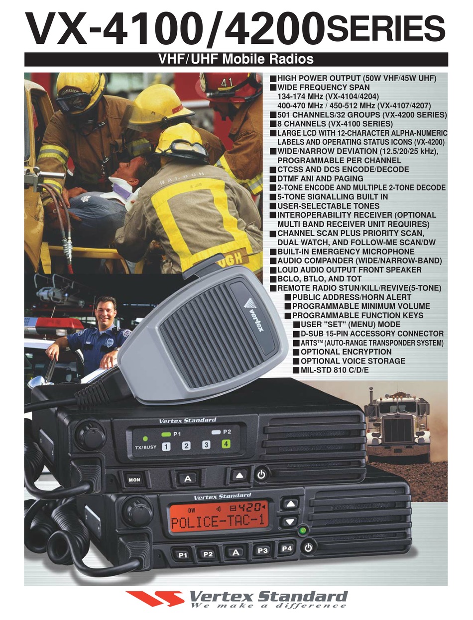 VERTEX STANDARD VX-4100 SERIES BROCHURE & SPECS Pdf Download | ManualsLib