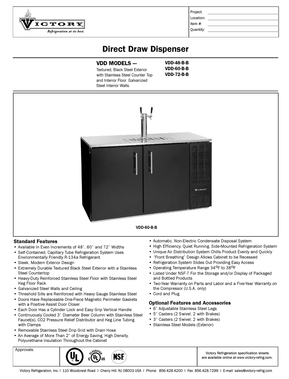 VICTORY VDD-48-B-B SPECIFICATIONS Pdf Download | ManualsLib