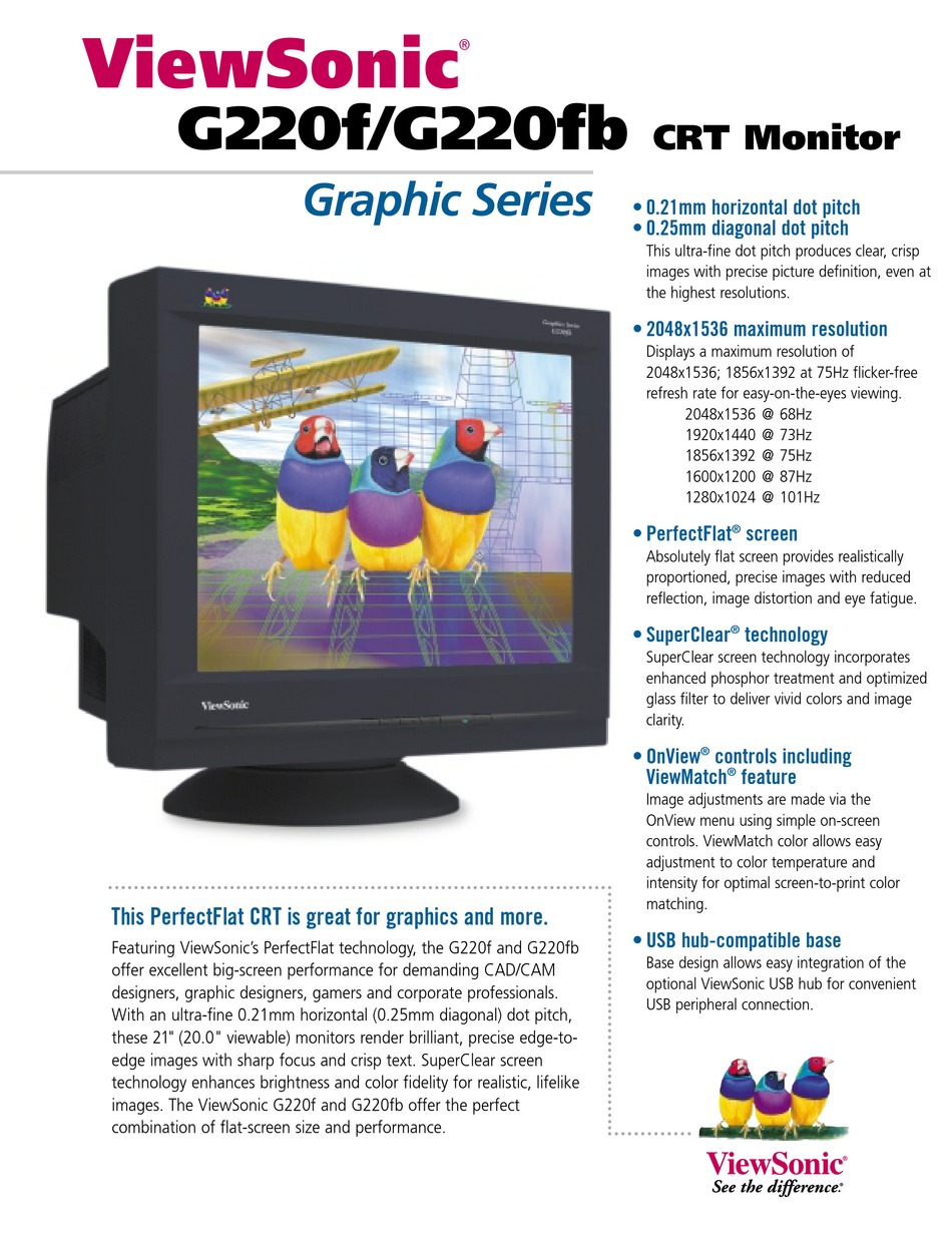 VIEWSONIC G220F SPECIFICATIONS Pdf 
