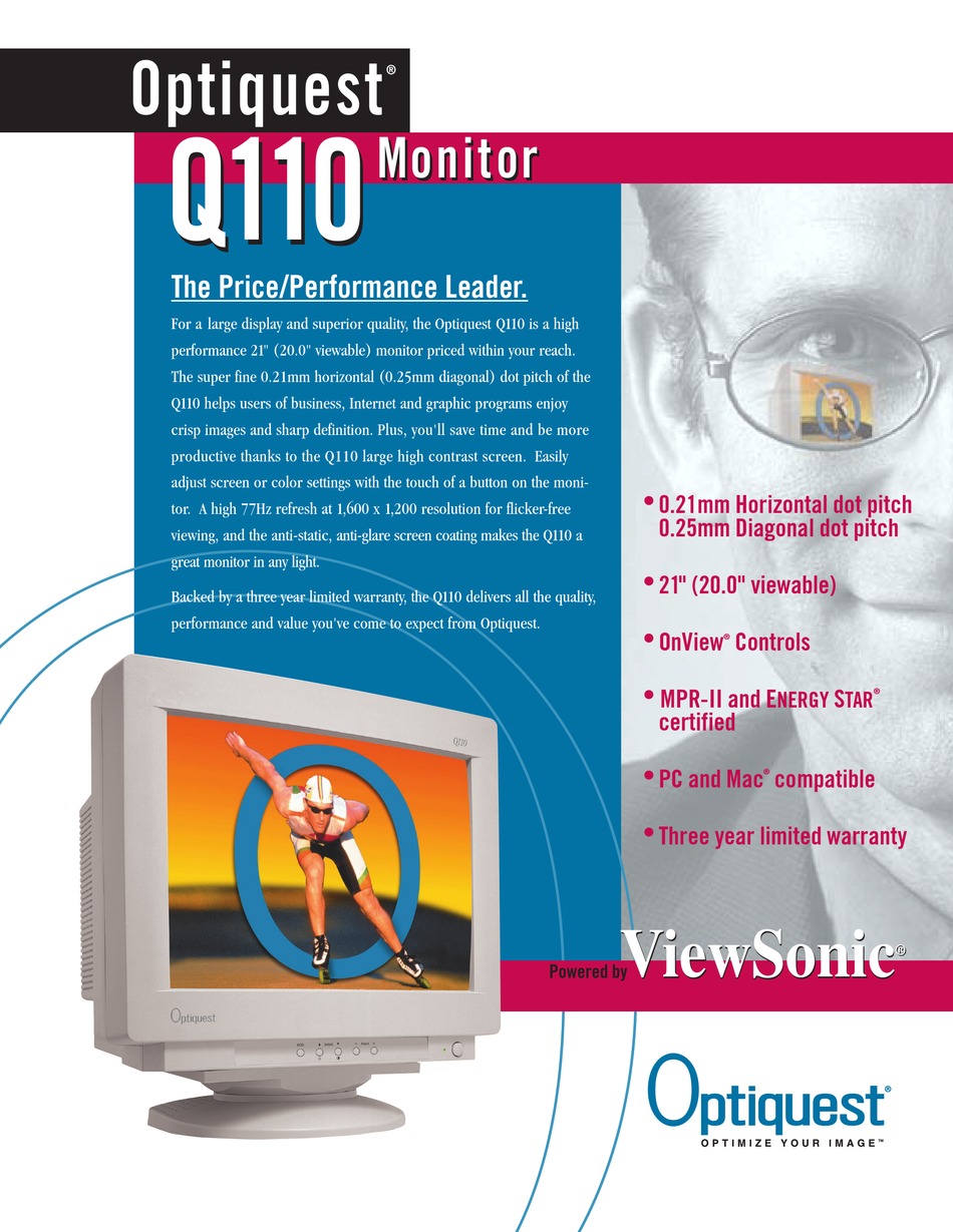 VIEWSONIC OPTIQUEST Q110 SPECIFICATIONS Pdf Download ManualsLib