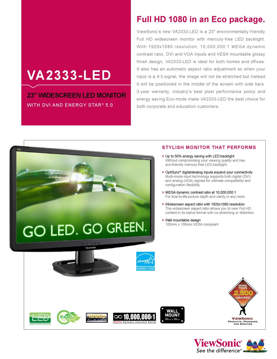 viewsonic va2333 led