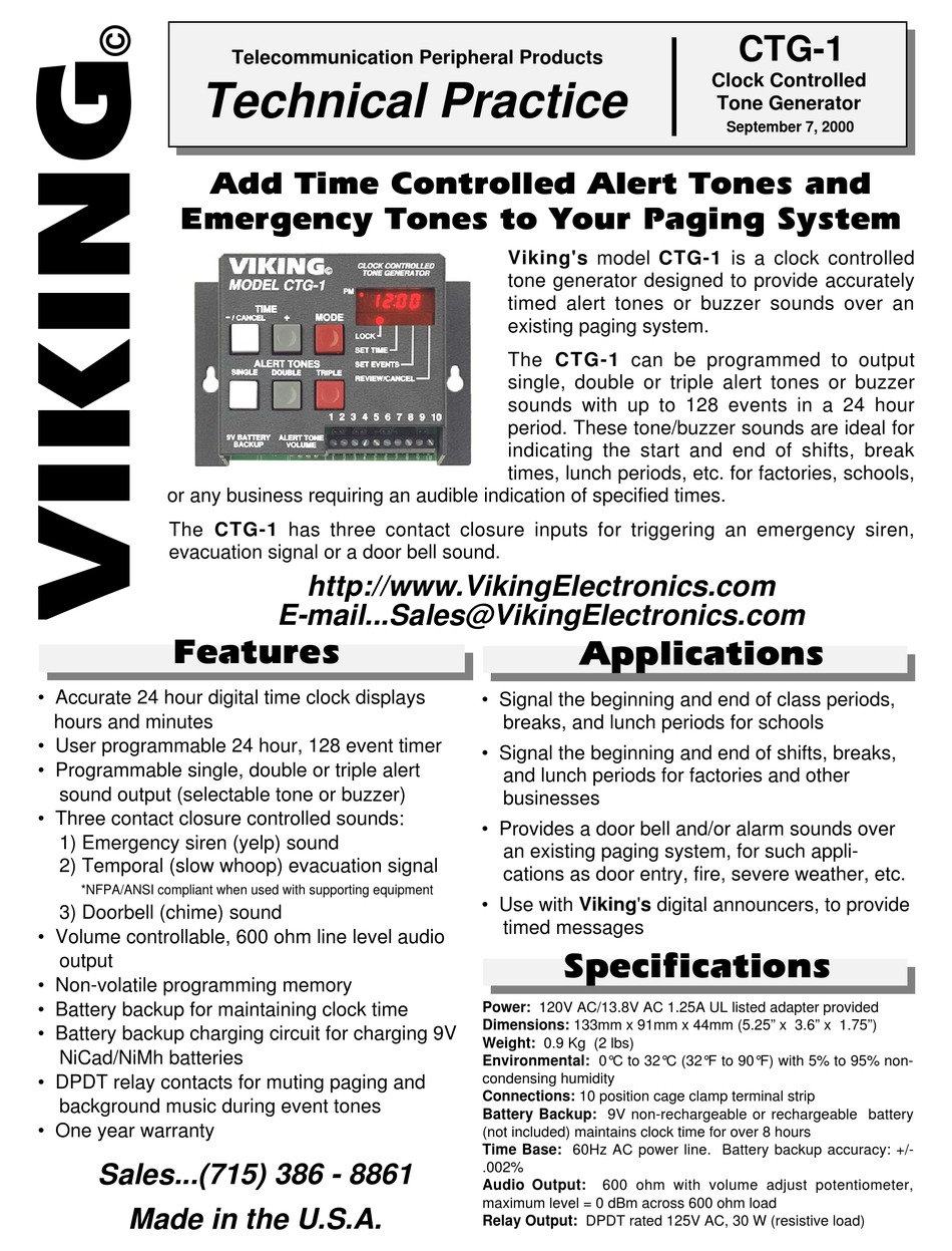 VIKING CTG1 TECHNICAL PRACTICE Pdf Download ManualsLib