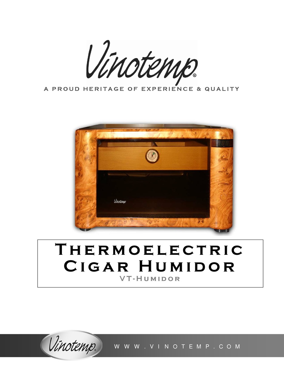 VINOTEMP VTHUMIDOR USER MANUAL Pdf Download ManualsLib
