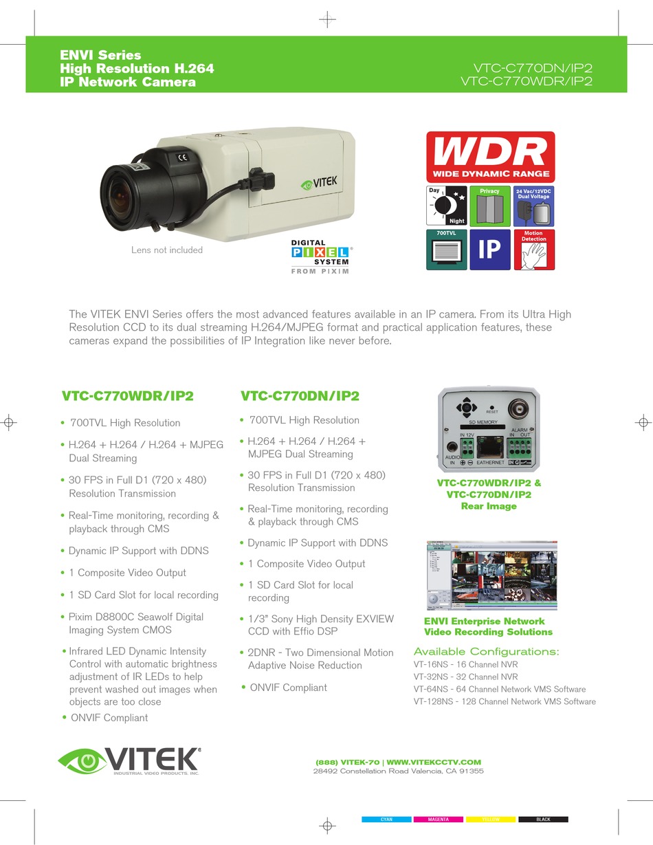 Vitek Vtc C770dn Ip2 Specifications Pdf Download Manualslib