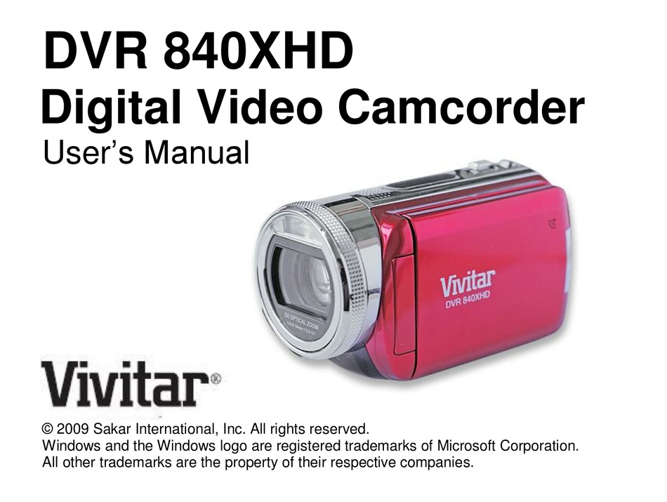 Vivitar Dvr 840xhd User Manual Pdf Download Manualslib