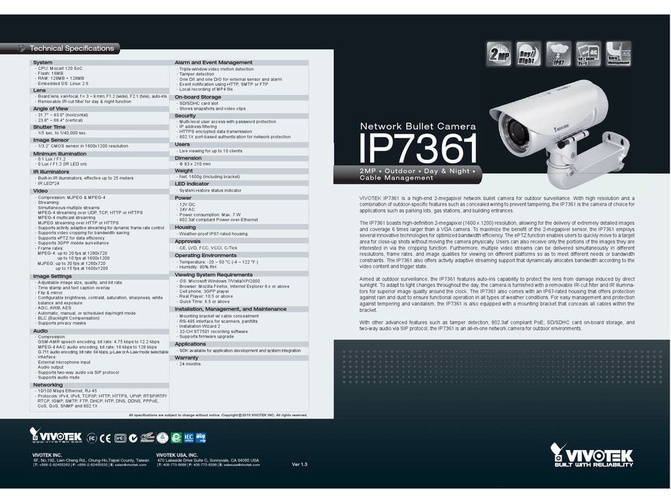 ip7361 vivotek