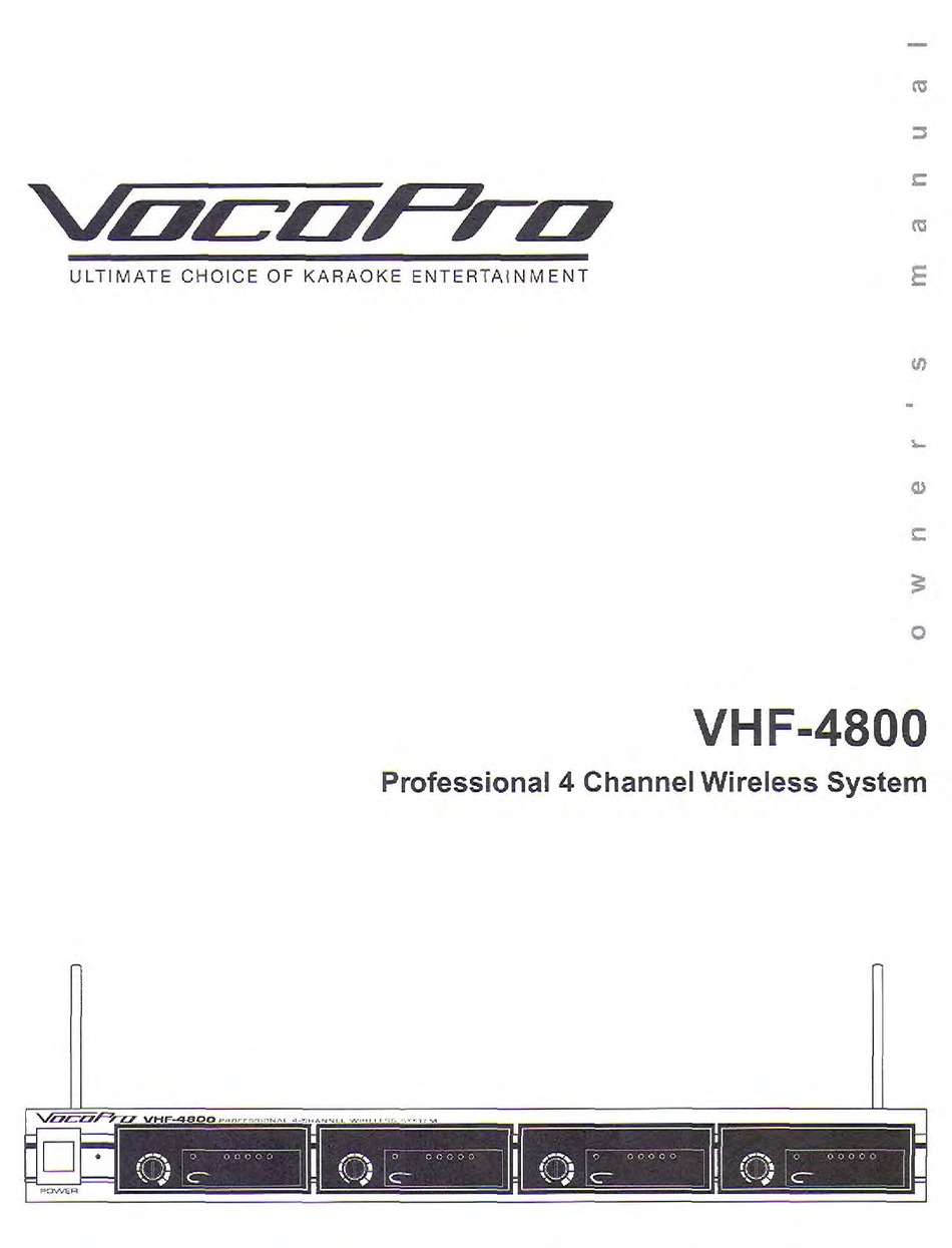 VOCOPRO VHF-4800 OWNER'S MANUAL Pdf Download | ManualsLib