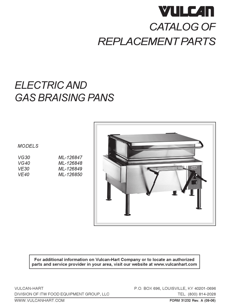VULCANHART VE30 REPLACEMENT PARTS MANUAL Pdf Download ManualsLib