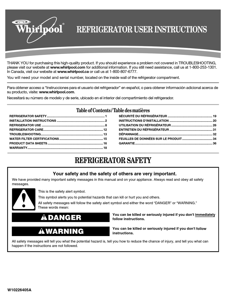 WHIRLPOOL GOLD GI7FVCXW USER MANUAL Pdf Download ManualsLib