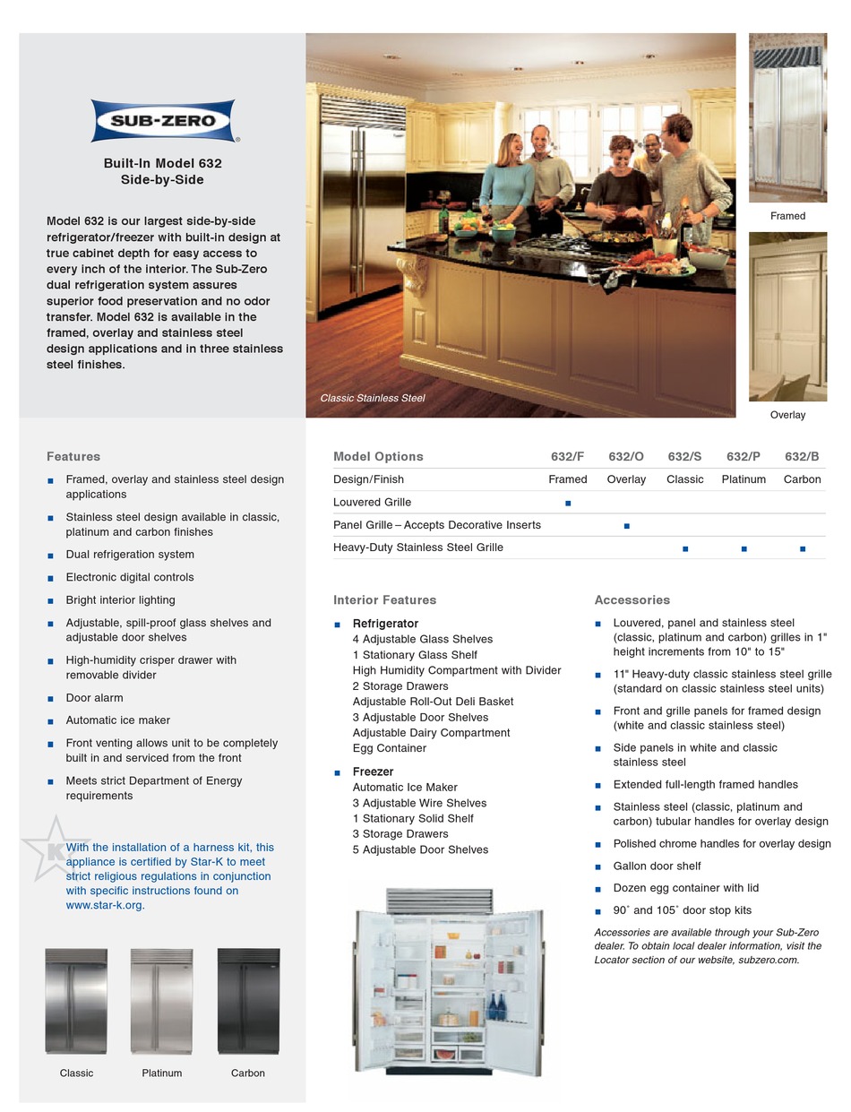 SUBZERO 632 PRODUCT INFORMATION Pdf Download ManualsLib